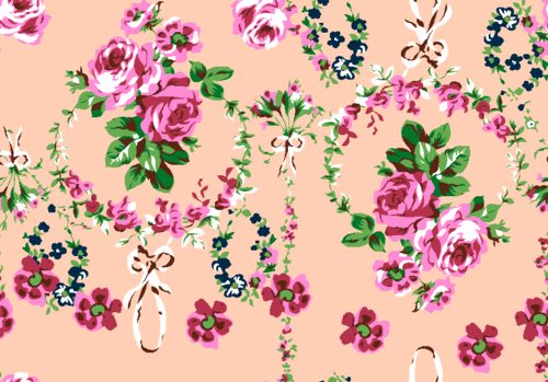 植物牡丹小花朵拼接印花矢量图服装纺织面料水印数码印花金昌花型素材